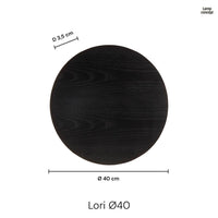 Lori Vägglampa Ø40 Svart Trä-Lampconcept.se