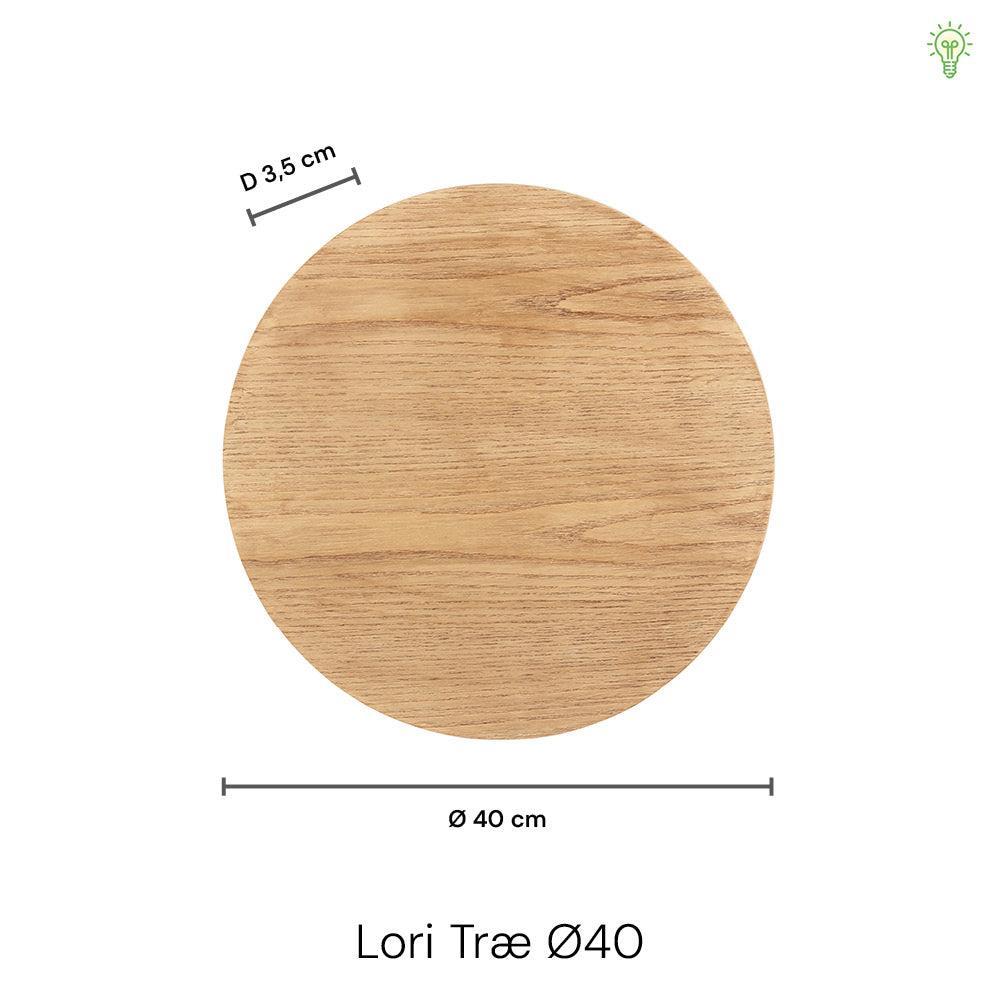 Lori Vägglampa Ø40 Trä