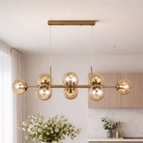 Lugano Långbordstaklampa Mässing/Amber-Lampconcept.se