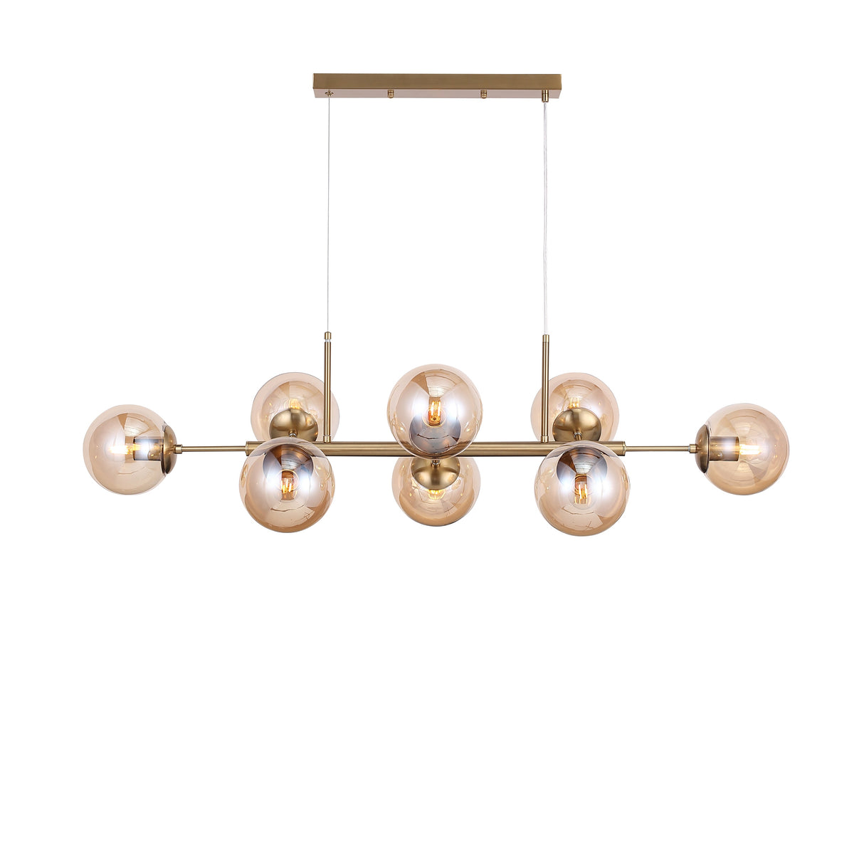 Lugano Långbordstaklampa Mässing/Amber