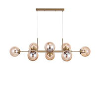 Lugano Långbordstaklampa Mässing/Amber-Lampconcept.se