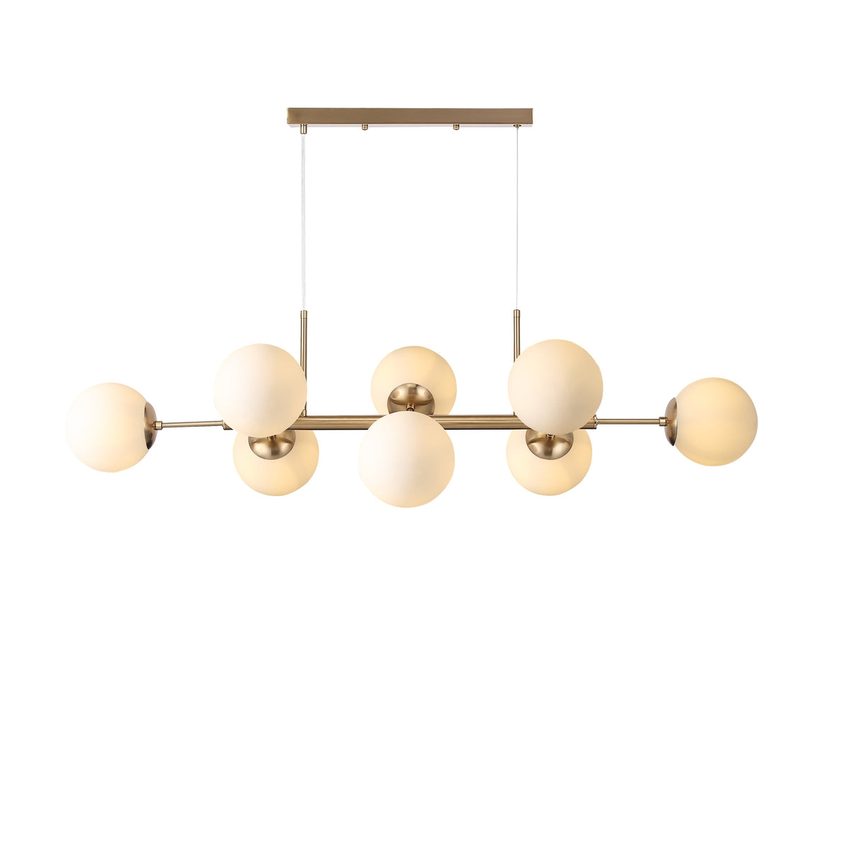 Lugano Långbordstaklampa Mässing/Opal-Lampconcept.se