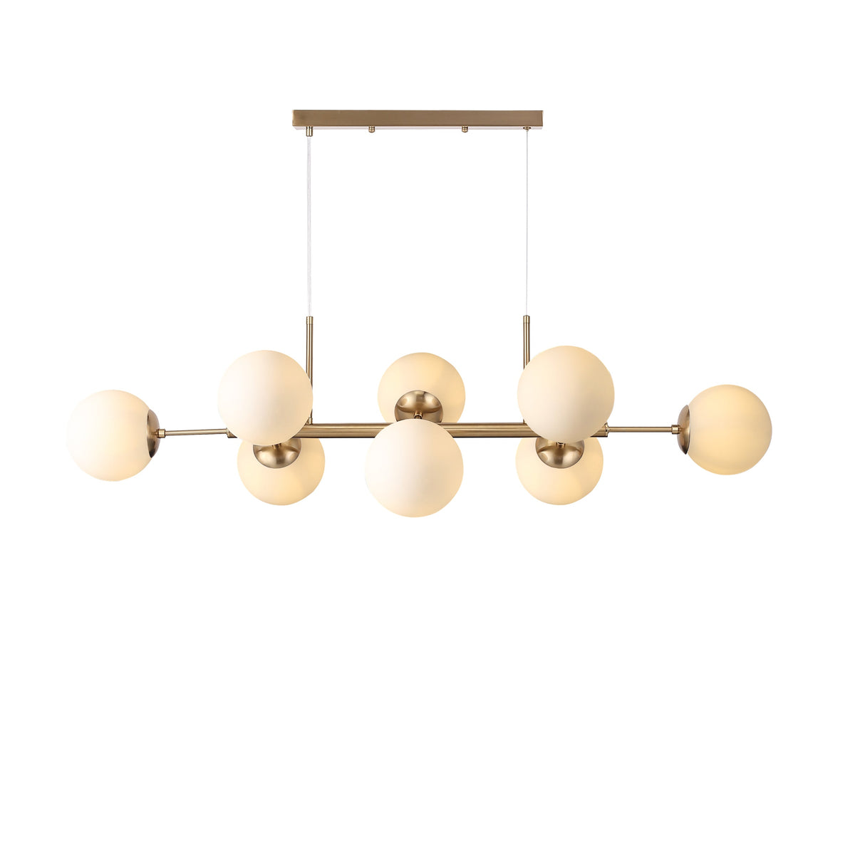 Lugano Långbordstaklampa Mässing/Opal-Lampconcept.se