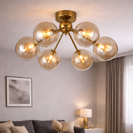 Lugano Taklampa Ø64 Amber-Lampconcept.se