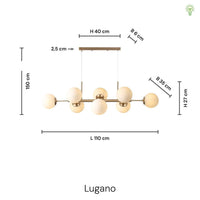 Lugano Långbordstaklampa