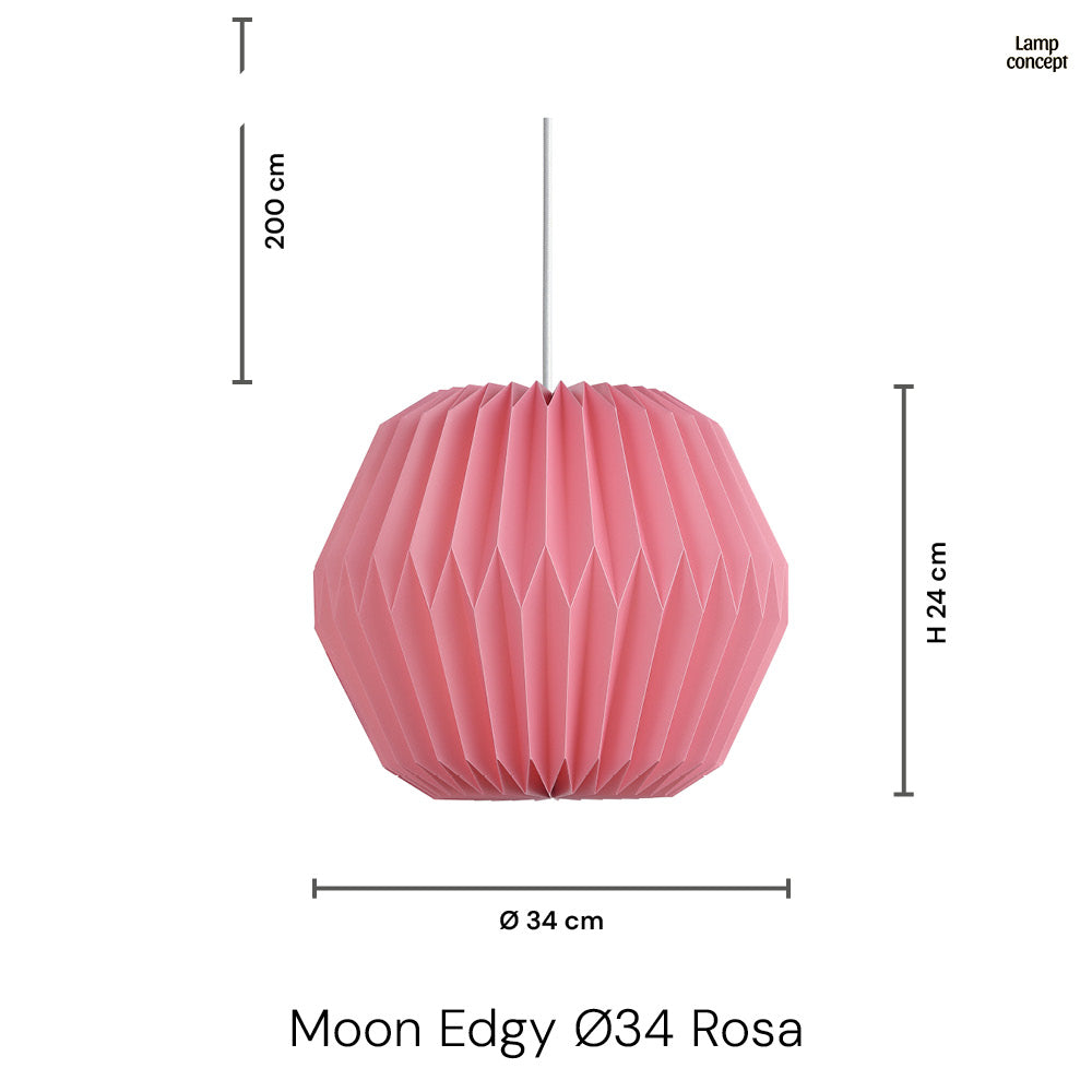 Moon Edgy Ø34 Taklampa Rosa