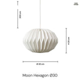 Moon Hexagon Ø30 Taklampa-Lampconcept.se