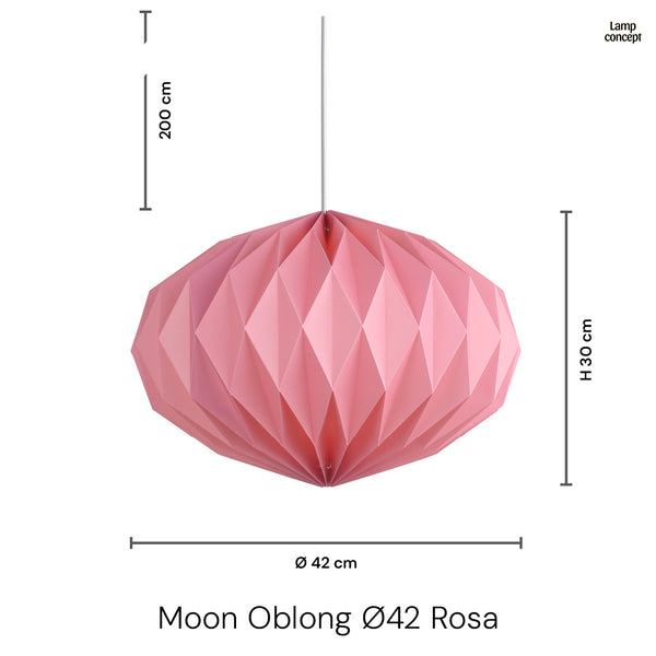 Moon Oblong Taklampa Ø42 Rosa