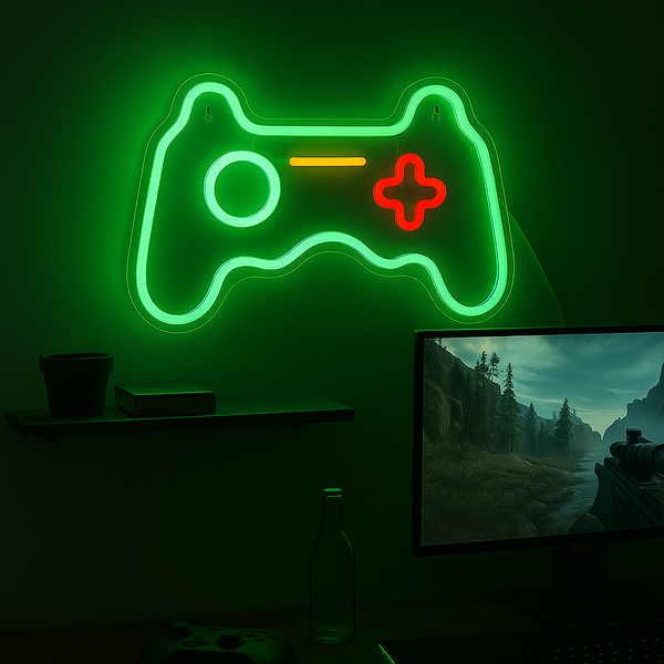 Joystick Neon Vägglampa Grön