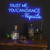 Trust Me You Can Dance Neonskylt Blå