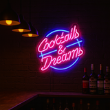 Cocktails and Dreams Neon vägglampa