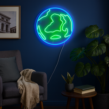 Earth Neon Vägglampa