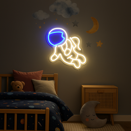 Astronaut Neon Vägglampa