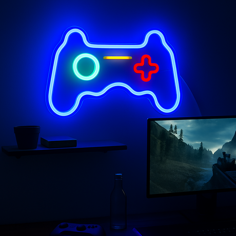 Joystick Neon Vägglampa Blå