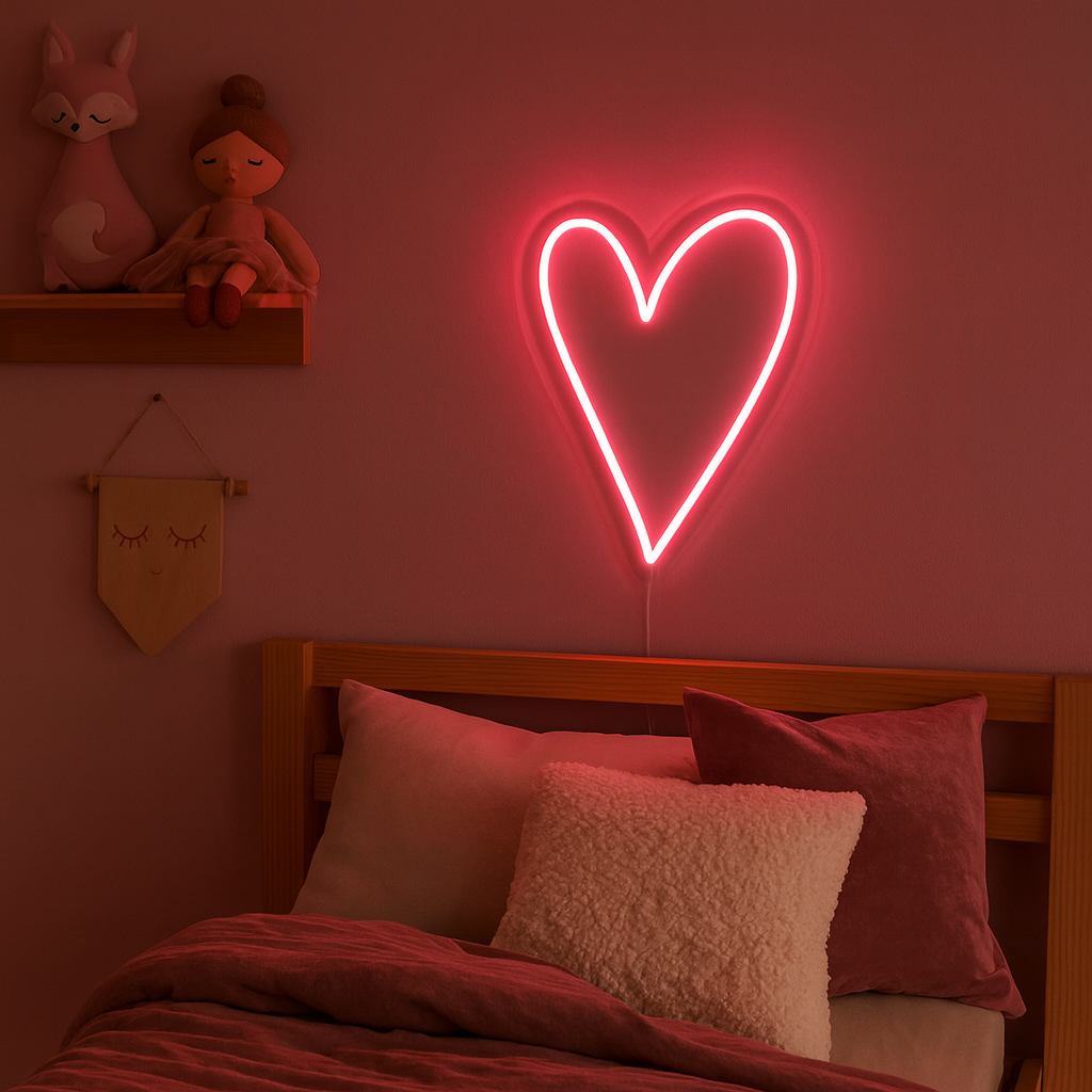 Heart Neon Vägglampa