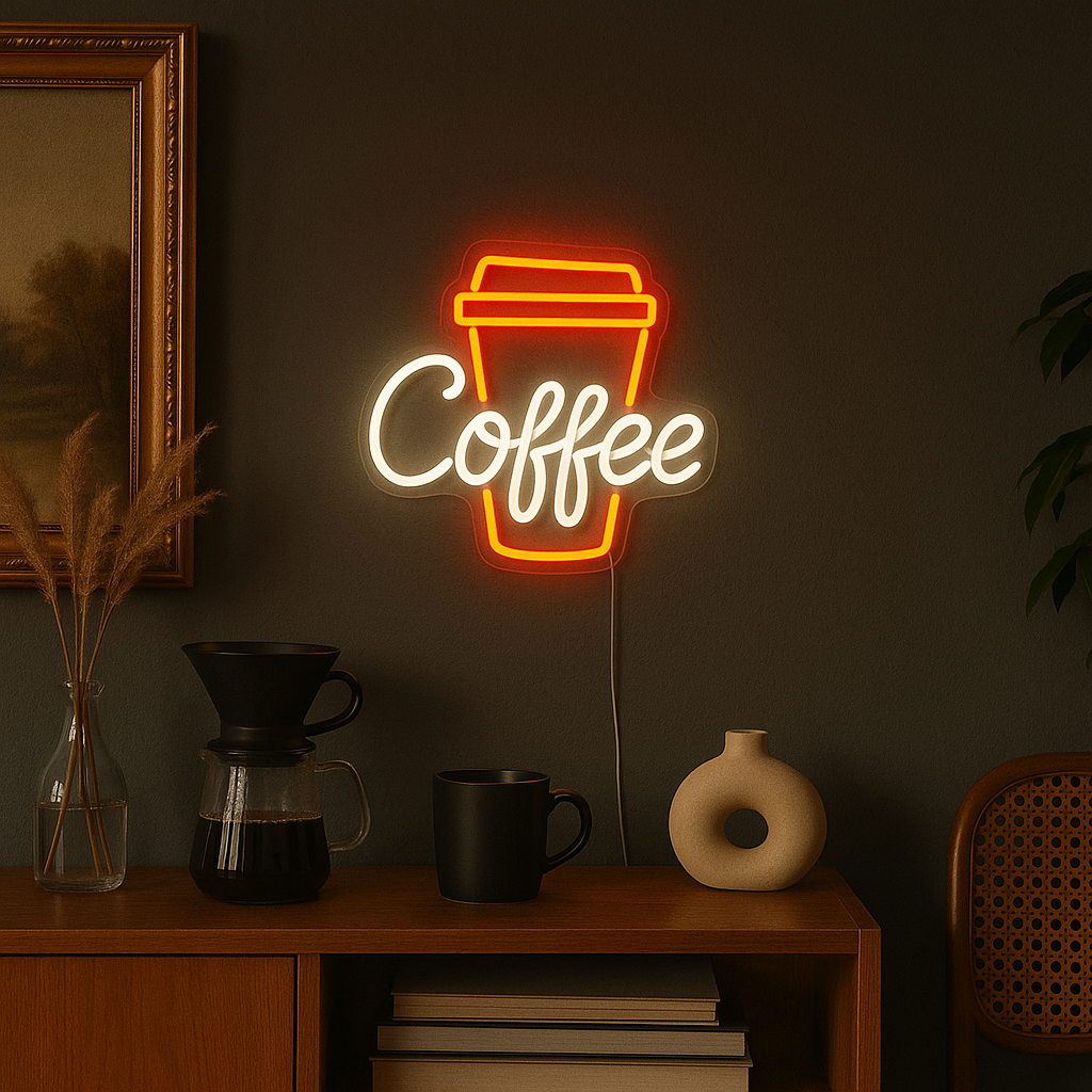 Coffee Cup Neon Vägglampa