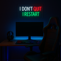 I Dont Quit I Restart Neon Vägglampa-Lampconcept.se