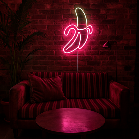 Banana Neon Vägglampa Pink