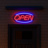 Open Neon Vägglampa Blå/Röd