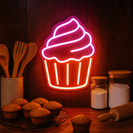 Cupcake Neon Vägglampa