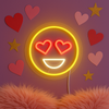 Emoji Love Neon Vägglampa