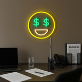 Emoji Dollar Neon Vägglampa-Lampconcept.se