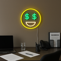 Emoji Dollar Neon Vägglampa-Lampconcept.se
