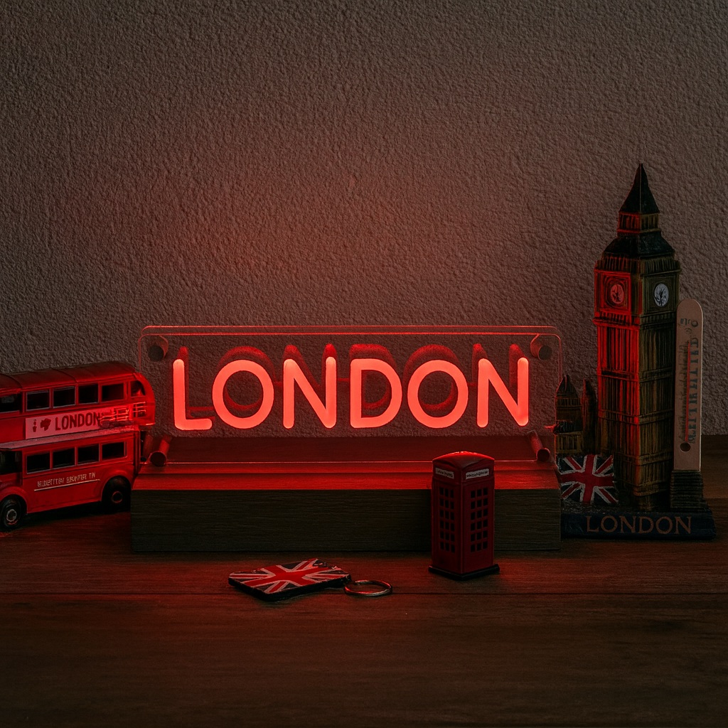 London LED Neon Box Bordslampa