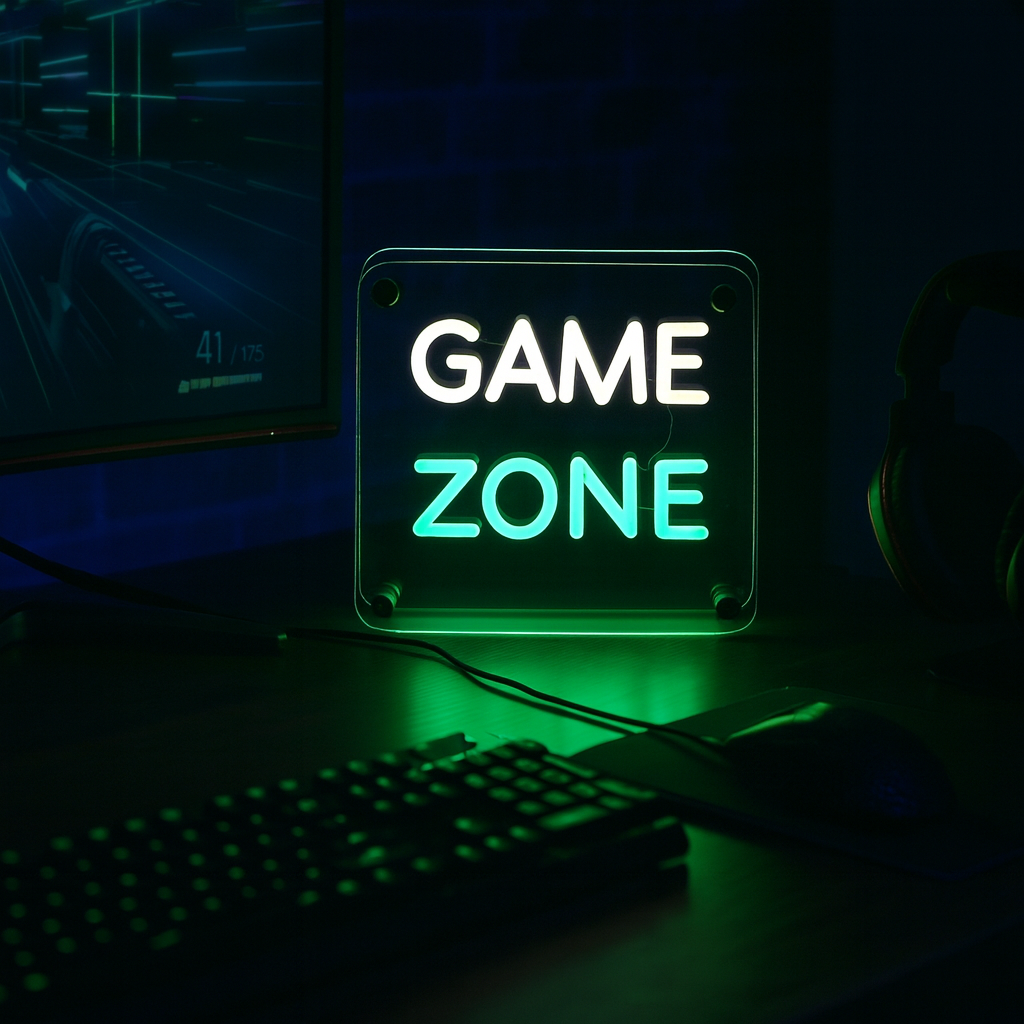 Game Zone LED Neon Box Bordslampa-Lampconcept.se