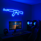 AK-47 Neonskylt Blå