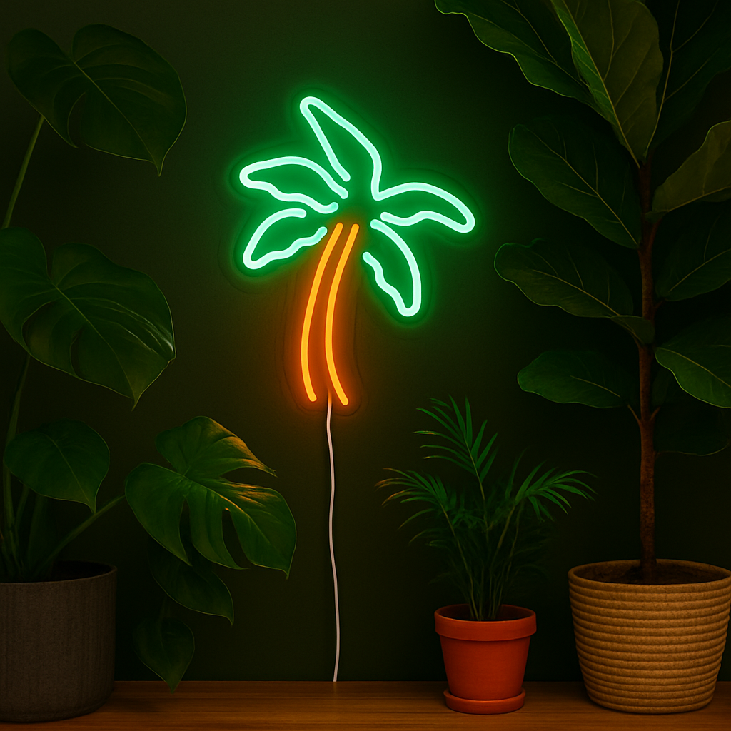 Palm Tree Neon Vägglampa