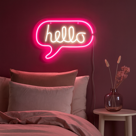 Hello Neon Vägglampa