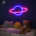 Saturn Neonskylt - Blå/Rosa
