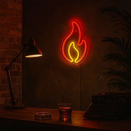 Fire Neon Vägglampa