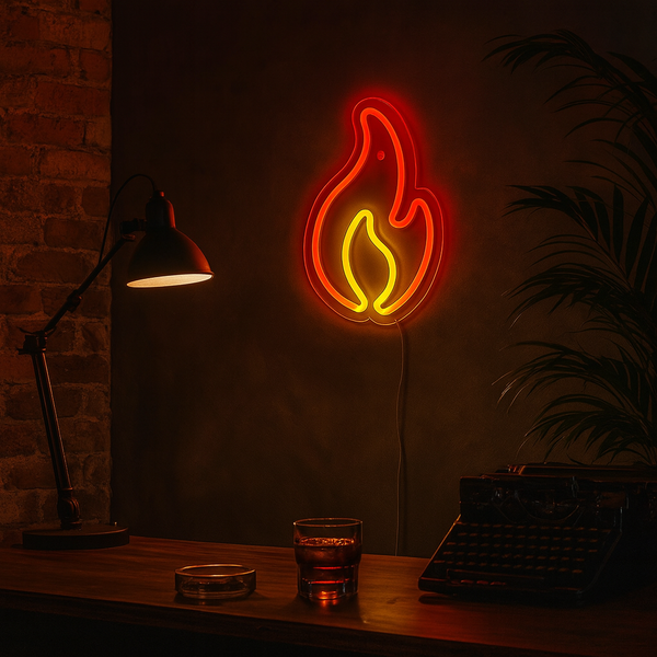 Fire Neon Vägglampa