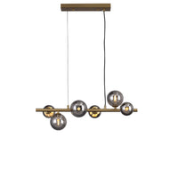 Valencia Långbordstaklampa 63cm Mässing/Smoke-Lampconcept.se