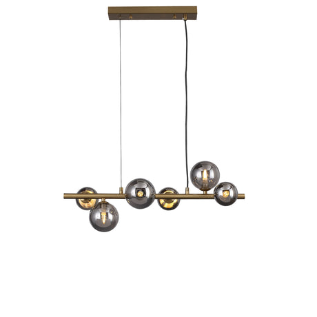 Valencia Långbordstaklampa 63cm Mässing/Smoke-Lampconcept.se