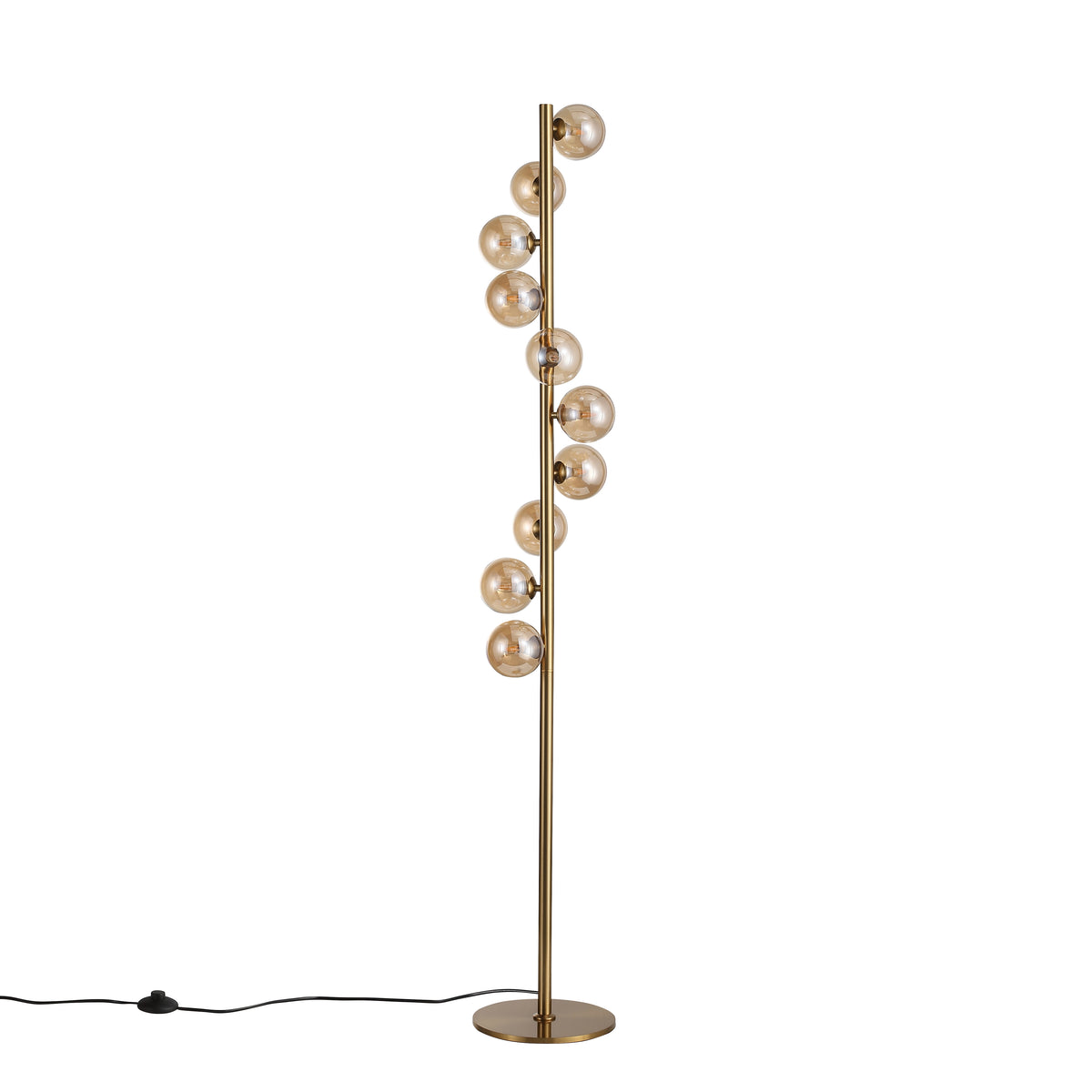 Trento Golvlampa Mässing/Amber-Lampconcept.se