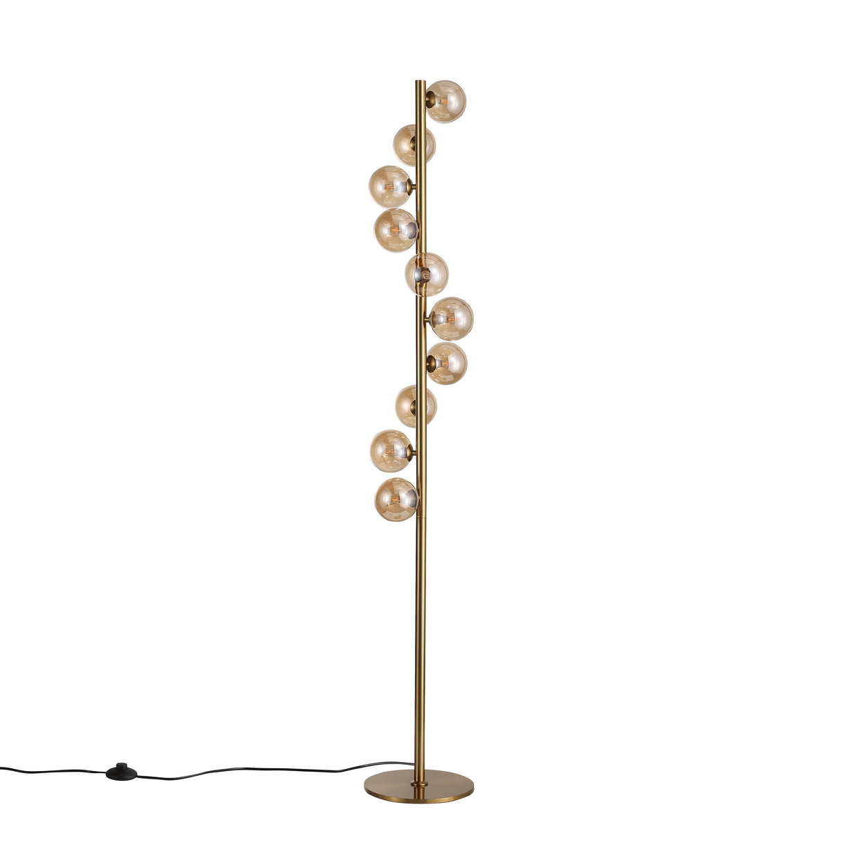 Trento Golvlampa Mässing/Amber-Lampconcept.se