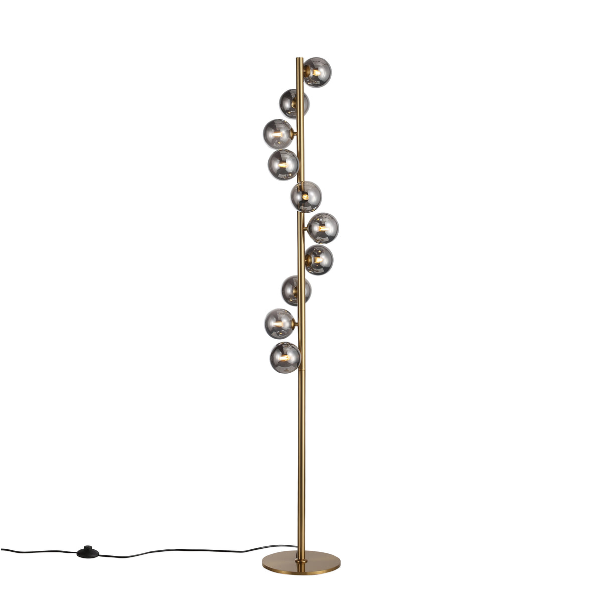 Trento Golvlampa Mässing/Rökfärgad-Lampconcept.se