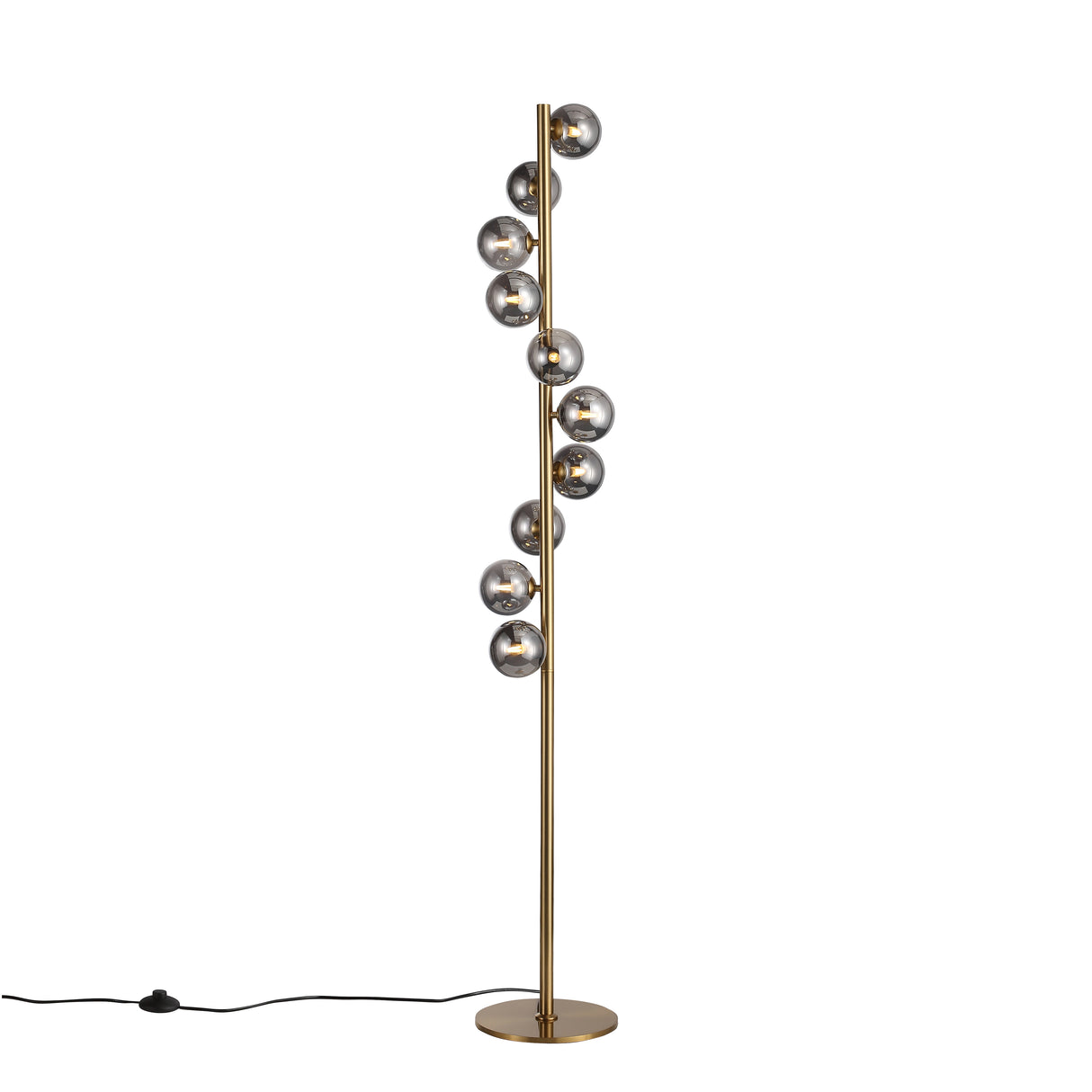 Trento Golvlampa Mässing/Rökfärgad-Lampconcept.se