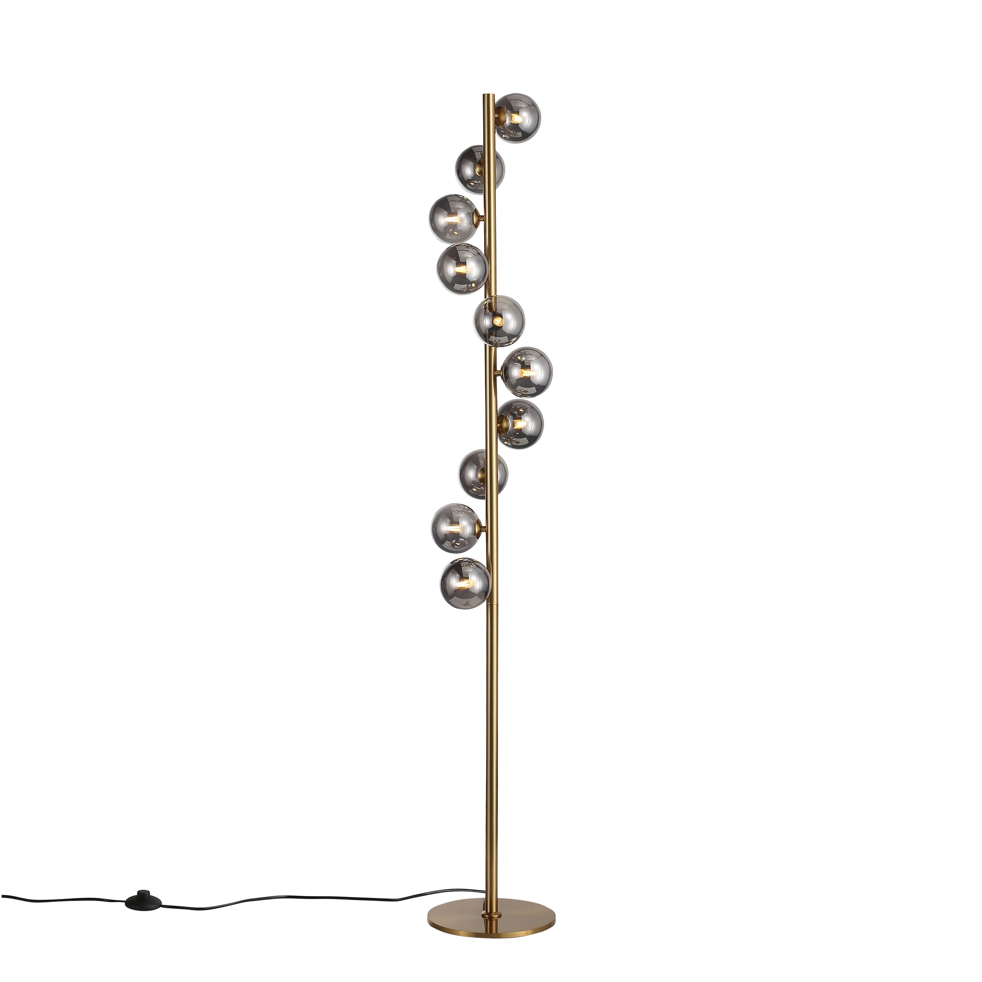 Trento Golvlampa Mässing/Rökfärgad-Lampconcept.se