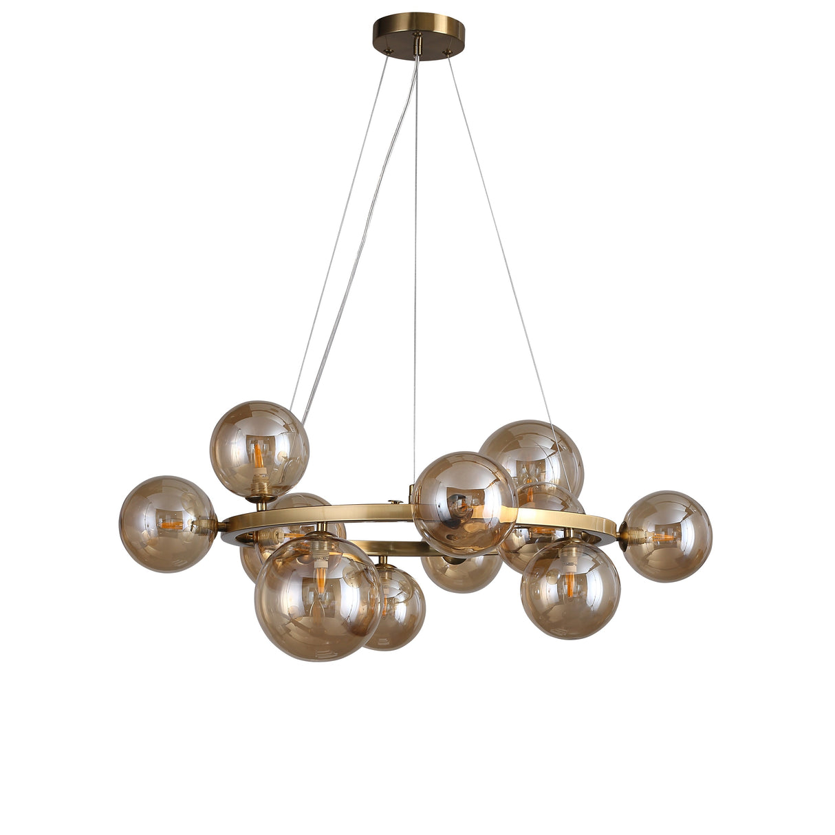 Valencia Ljuskrona Mässing/Amber