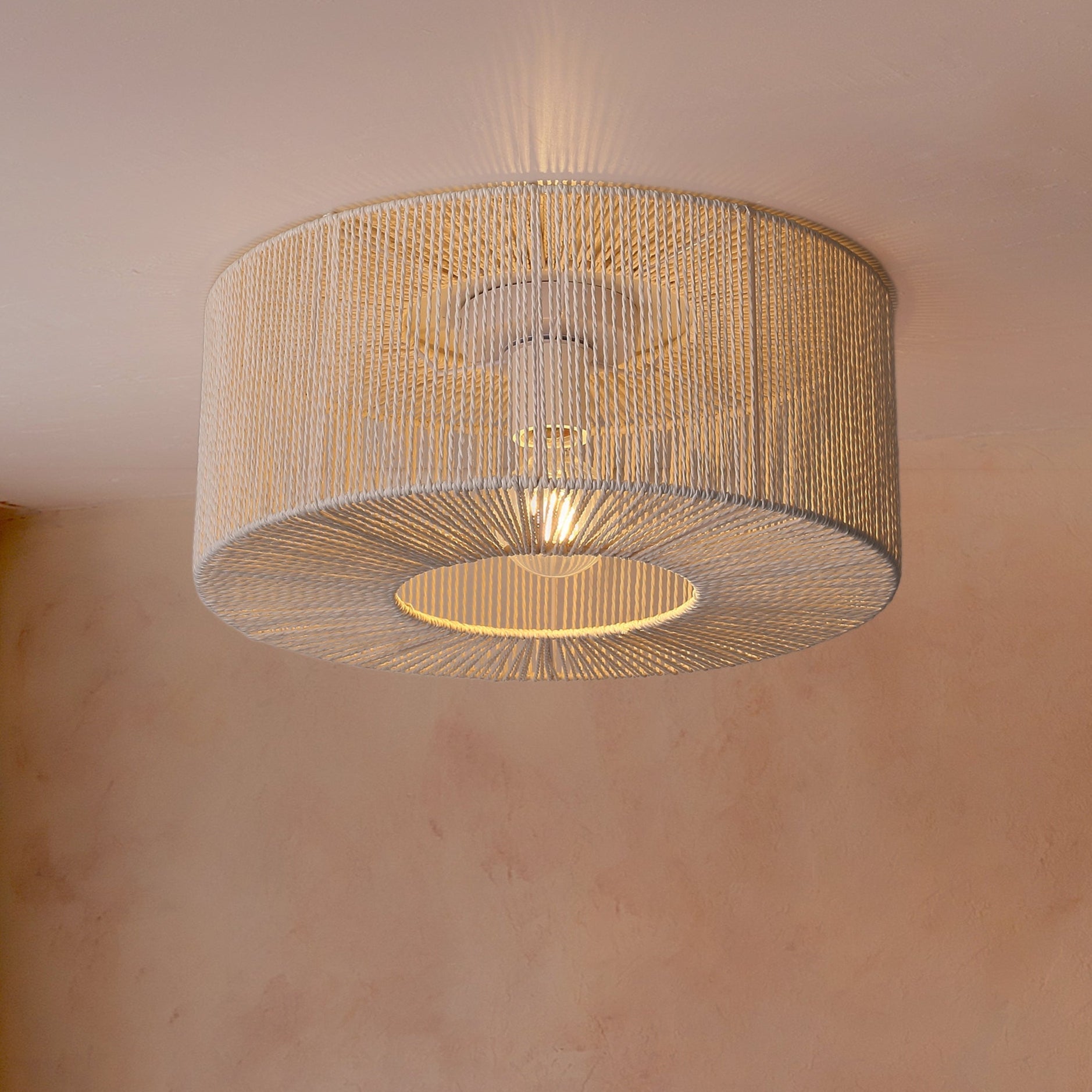 Braided Taklampa Ø46 Raw White-Lampconcept.se