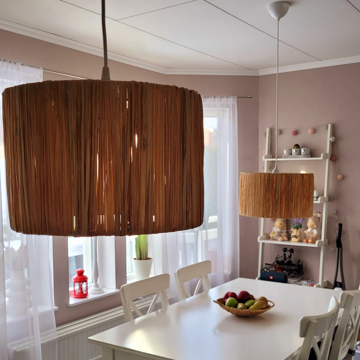 Raffia Taklampa Ø40