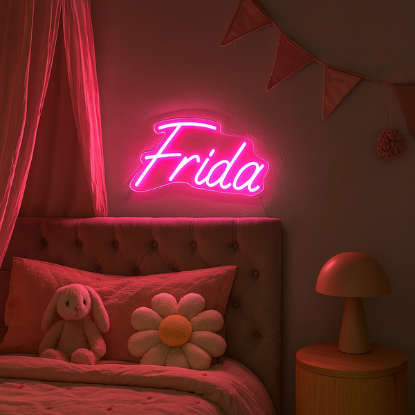 Neon Namnskylt Rosa