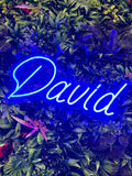Neon Namnskylt Blå