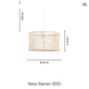 Nest Rattan Taklampa Ø30