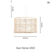 Nest Rattan Taklampa Ø40