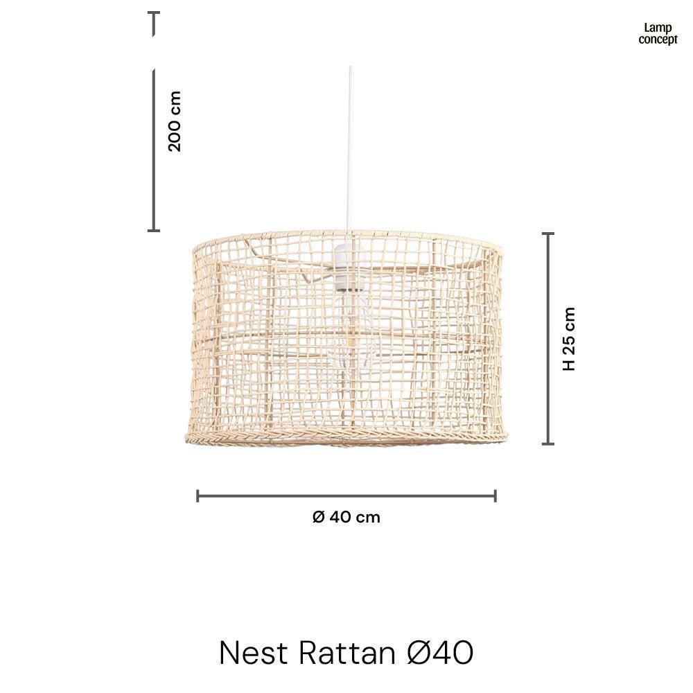 Nest Rattan Taklampa Ø40